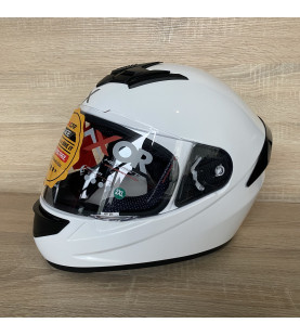 Axor Rage Full Face Motorcycle Helmet -White - 2XL : 63 - 64