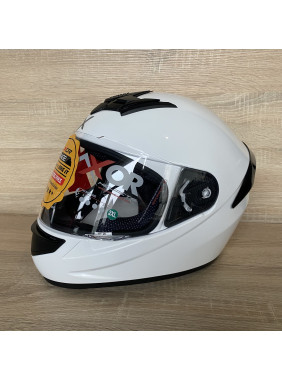Axor Rage Full Face Motorcycle Helmet -White - 2XL : 63 - 64