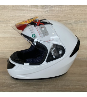 Axor Rage Full Face Motorcycle Helmet -White - 2XL : 63 - 64