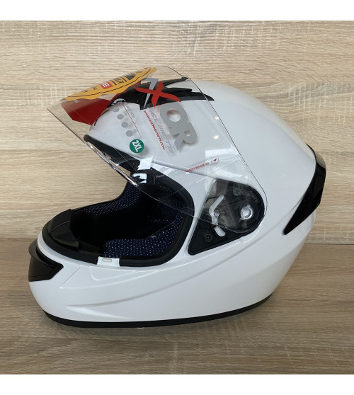 Axor Rage Full Face Motorcycle Helmet -White - 2XL : 63 - 64