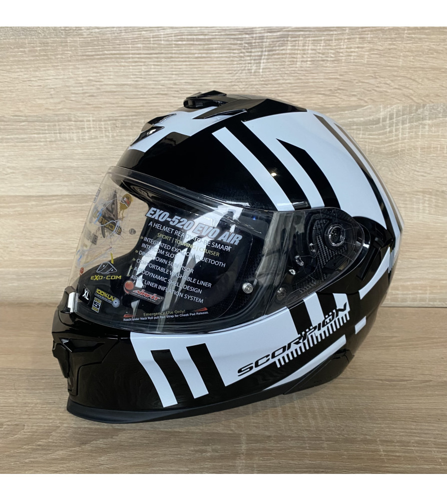 шолом Scorpion Exo 520 Evo Air - Banshee білий / чорний - XL: 61 - 62