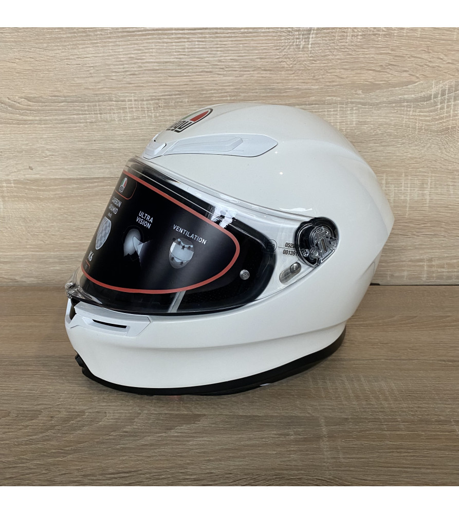 Мотоциклетний шолом AGV K6 Solid White Full Face –  розмір XS