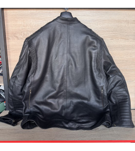 Чоловіча чорна шкіряна куртка RIXOM  9XL