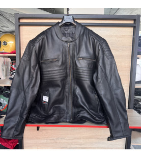Чоловіча чорна шкіряна куртка RIXOM  9XL
