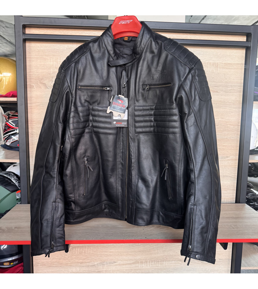 Leather Jacket Motorbike Genuine Black Biker DIMEX 5XL