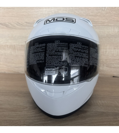 MDS M13 Solid Full-Face Motorcycle Helmet White L