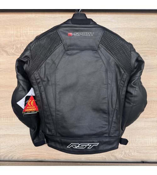 RST R-Sport CE Mens Leather Motorcycle Jacket Black 42/M