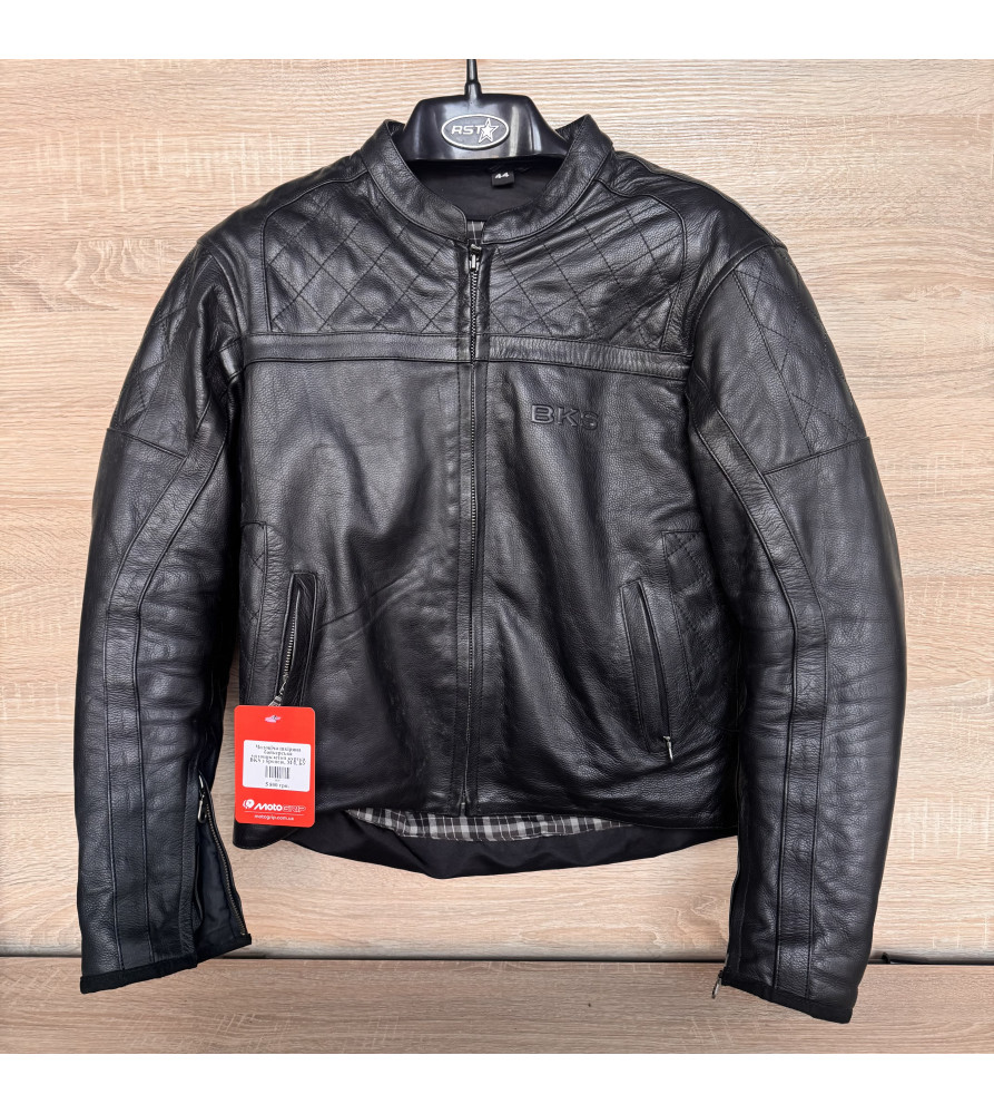 Чоловіча шкіряна байкерська мотоциклетна куртка BKS з бронею, M-L  БУ