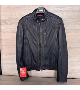 JOHN By JOHN RICHMOND Leather Biker Jacket Black Size M