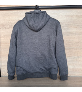 MENS GREY FLEECE HOODIE REMOVABLE CE ARMOUR MOTORBIKE  L