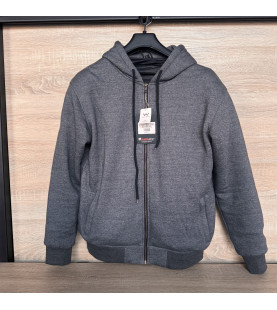 MENS GREY FLEECE HOODIE REMOVABLE CE ARMOUR MOTORBIKE  L