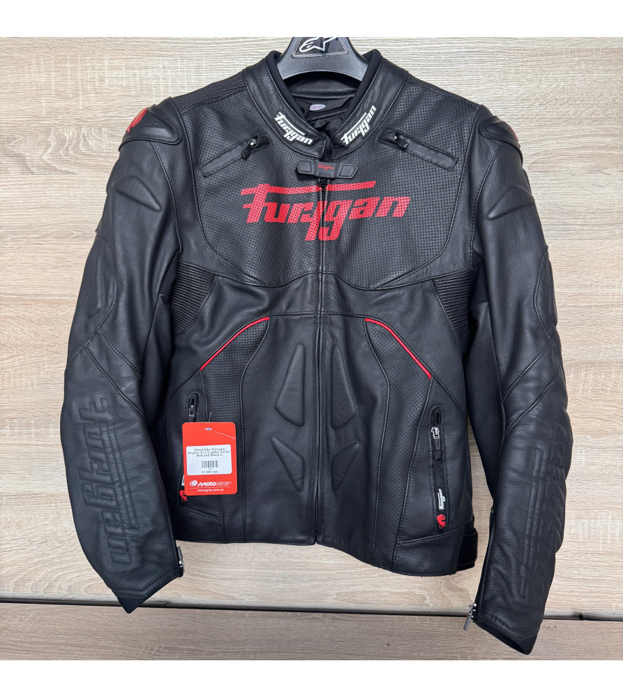 Motorbike Furygan Raptor Evo Leather Jacket Red and Black L