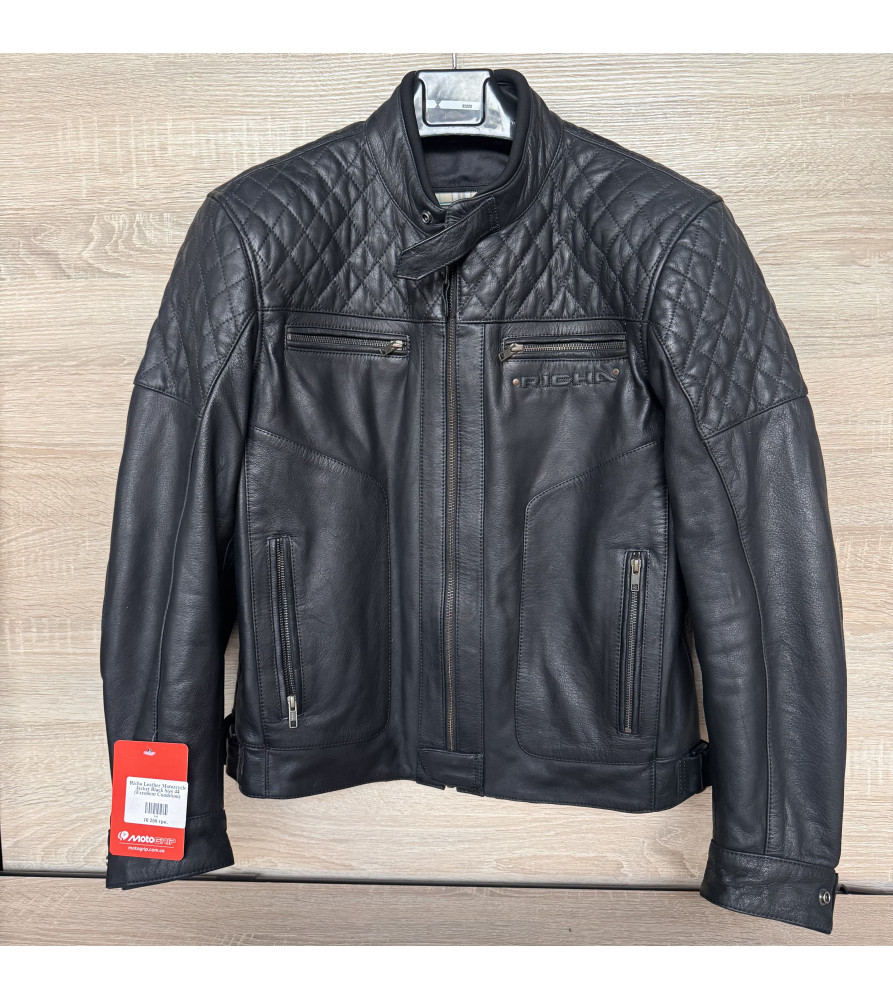 Richa Leather Motorcycle Jacket Black Size 44 (Excellent Condition)