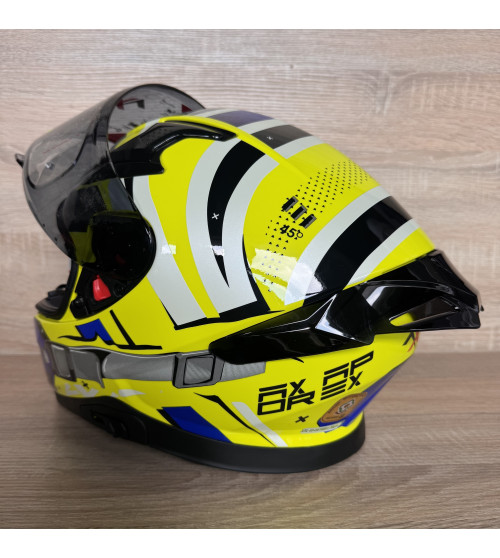 Мотоциклетний шолом Axor Apex - Hex-2 Gloss Neon Yellow Blue - 2XL Мотоциклетний шолом Axor Apex - Hex-2 Gloss Neon Yellow Blue - 2XL