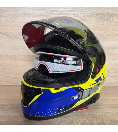 Мотоциклетний шолом Axor Apex - Hex-2 Gloss Neon Yellow Blue - 2XL Мотоциклетний шолом Axor Apex - Hex-2 Gloss Neon Yellow Blue - 2XL
