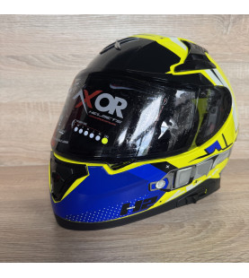 Мотоциклетний шолом Axor Apex - Hex-2 Gloss Neon Yellow Blue - 2XL