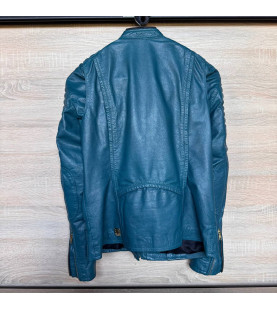 Harley Davidson Women's Leather Biker Jacket L UK 16 Blue Riding Gear  БУ