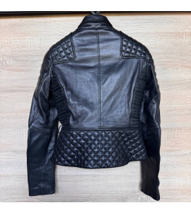 FZ Merchandise Womens M Black Quilted Leather Motorcycle Jacket M