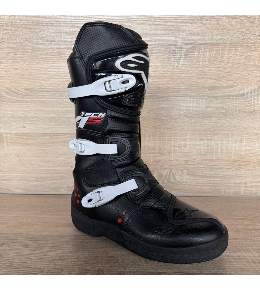 Мотокросові черевики Alpinestar Tech 4s чорного кольору, розмір євро 40.5, UK 6,